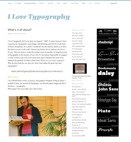 Screen Capture of I Love Typography Web Capture