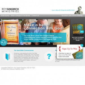 Roy Gingrich Christian Published Book Website Design and Book Cover Design